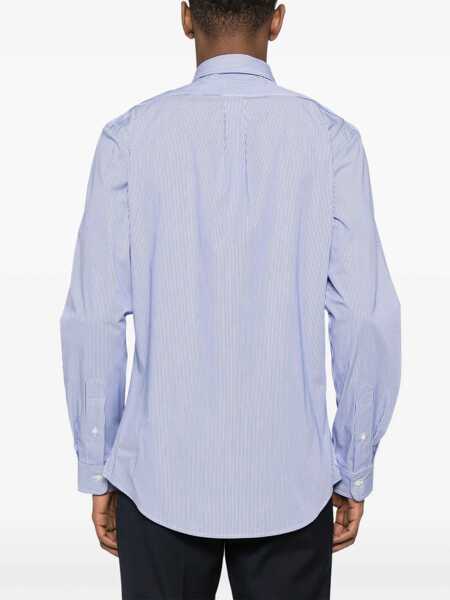 Camasi casual Ralph Lauren Striped stretch poplin shirt Blue Barbati (BM 17397297) 4