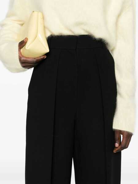 Pantaloni casual Khaite Wide-leg pants Black Femei (BM 17397324) 5