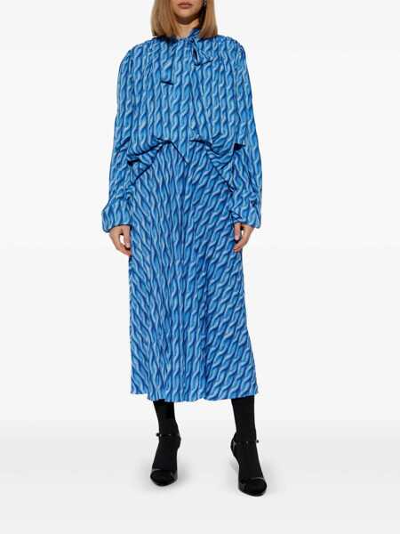 Rochii elegante Balenciaga Printed dress Blue Femei (BM 17397408) 3