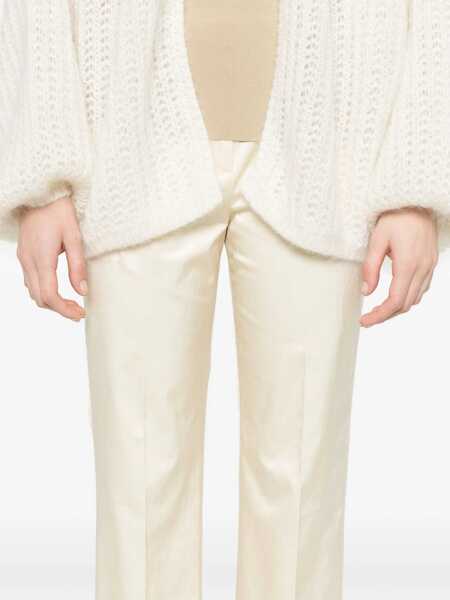 Pantaloni casual TOTME Cropped pants White Femei (BM 17397762) 5