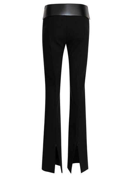 Pantaloni casual Max Mara Flared pants with leather belt Black Femei (BM 17397873) 2