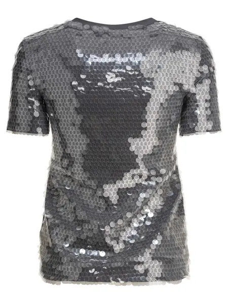 Tricouri Max Mara T-shirt with sequins Grey Femei (BM 17398080) 2