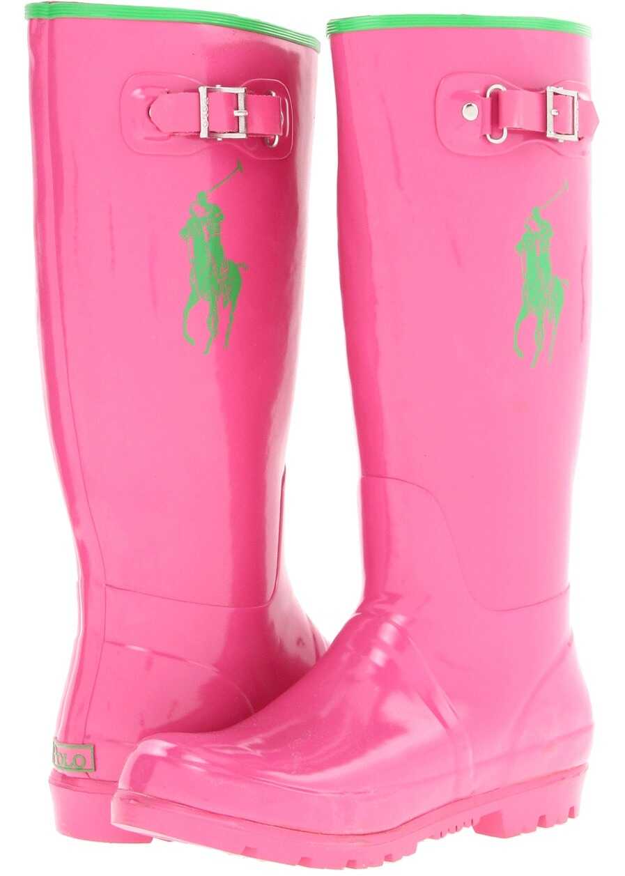 Polo Ralph Lauren Kids Ralph Rainboot (Big Kid) Pink/Green Rubber