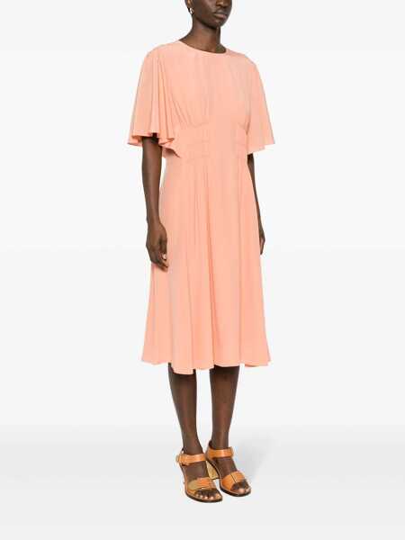 Rochii elegante Chloe Draped midi dress Orange Femei (BM 17401086) 3