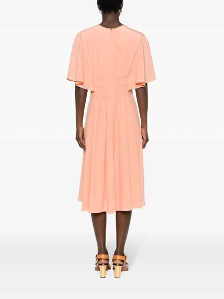 Rochii elegante Chloe Draped midi dress Orange Femei (BM 17401086) 4