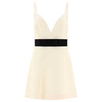 Rochii elegante Woolen dress with satin belt and straps Femei