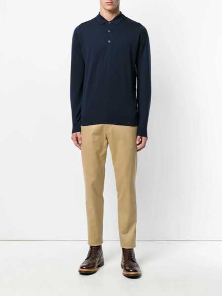 Tricouri Polo John Smedley Belper merino wool polo shirt Blue Barbati (BM 17401203) 2