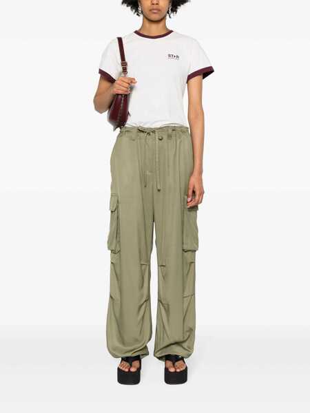 Pantaloni casual Golden Goose Wide cargo trousers Green Femei (BM 17401230) 2