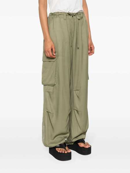 Pantaloni casual Golden Goose Wide cargo trousers Green Femei (BM 17401230) 3