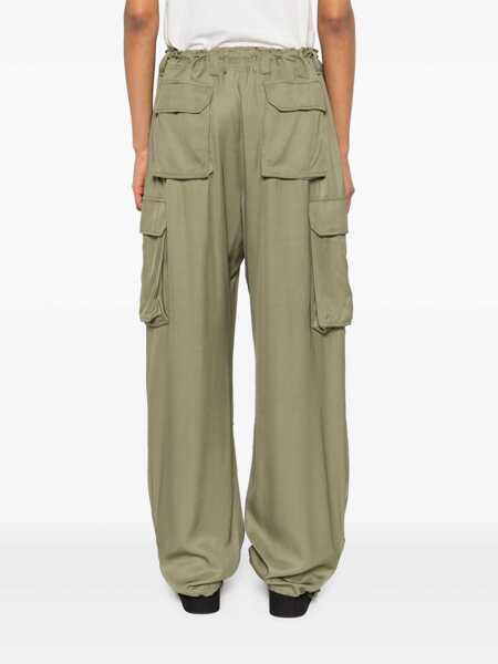 Pantaloni casual Golden Goose Wide cargo trousers Green Femei (BM 17401230) 4