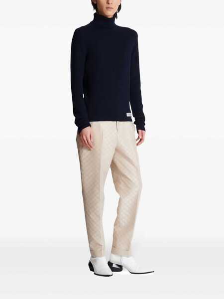 Pulovere Balmain Sweater with patch logo Blue Barbati (BM 17401449) 3