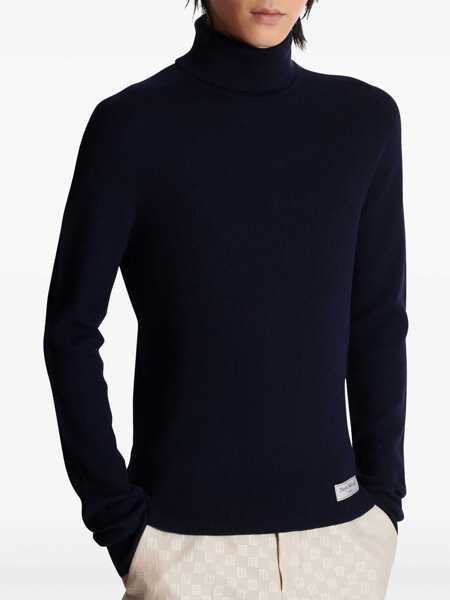 Pulovere Balmain Sweater with patch logo Blue Barbati (BM 17401449) 5
