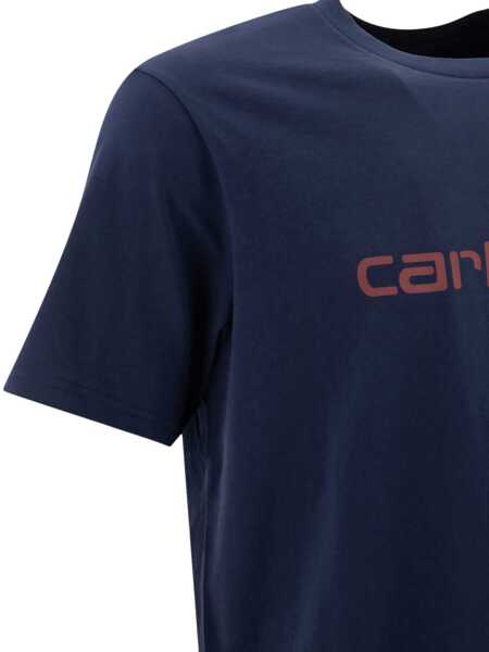 Tricouri Carhartt Script t-shirt Blue Barbati (BM 17401602) 3