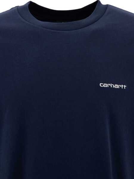 Tricouri Carhartt Script Embroidery t-shirt Blue Barbati (BM 17401605) 4
