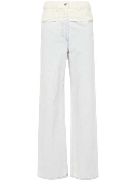 Blugi drepti Givenchy Oversized denim and tweed mixed jeans with 4G detail Light blue Femei (BM 17401641) 1