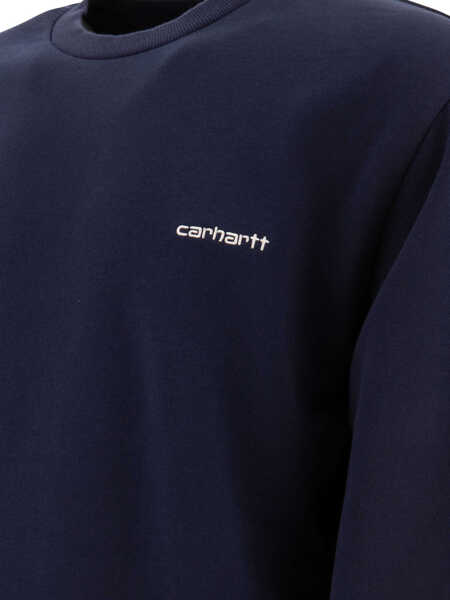 Hanorace Carhartt Script Embroidery sweatshirt Blue Barbati (BM 17401647) 4