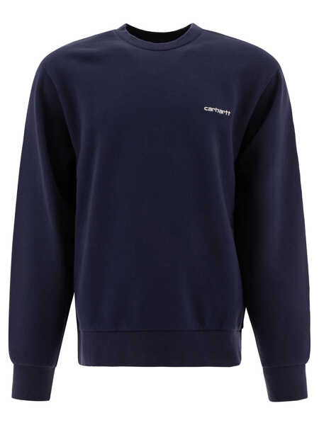 Hanorace Carhartt Script Embroidery sweatshirt Blue Barbati (BM 17401647) 1