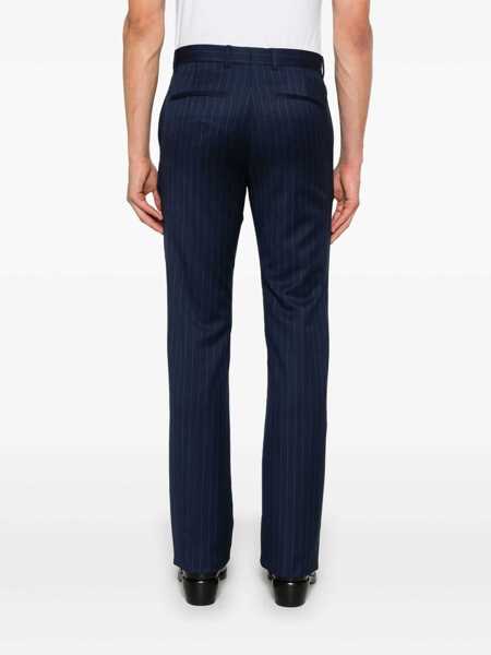 Pantaloni casual Givenchy Pinstriped tailored trousers Blue Barbati (BM 17401932) 4