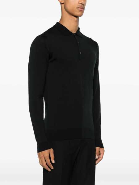 Tricouri Polo John Smedley Belper merino wool polo shirt Black Barbati (BM 17401959) 3