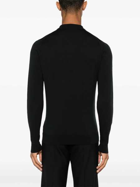 Tricouri Polo John Smedley Belper merino wool polo shirt Black Barbati (BM 17401959) 4