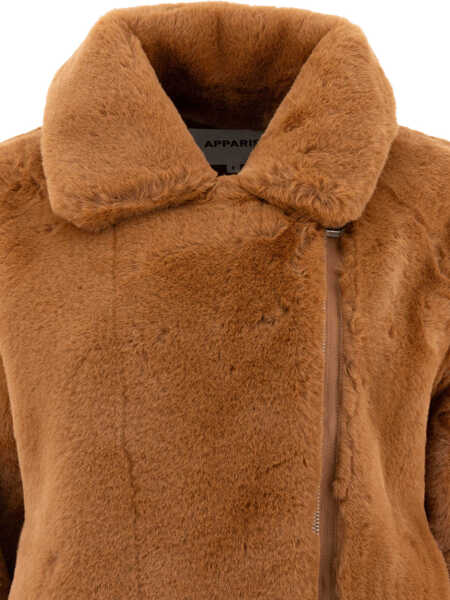 Paltoane Apparis Dahlia biker coat Beige Femei (BM 17402127) 3