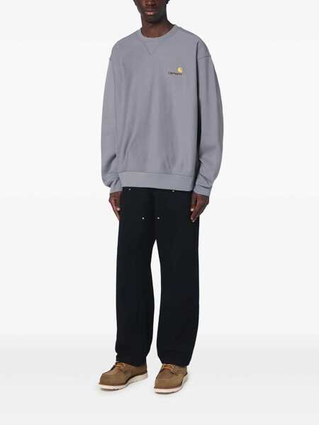 Hanorace Carhartt American Script sweatshirt Grey Barbati (BM 17402562) 2