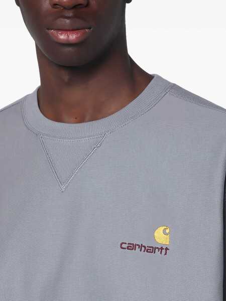 Hanorace Carhartt American Script sweatshirt Grey Barbati (BM 17402562) 4
