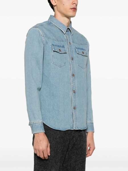 Camasi casual Tom Ford Western cotton shirt Light blue Barbati (BM 17402868) 3