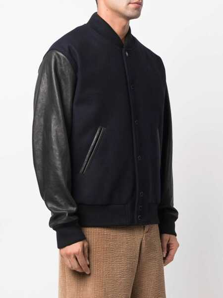 Bomber jacket Golden Goose Wool and leather bomber jacket Blue Barbati (BM 17403033) 3