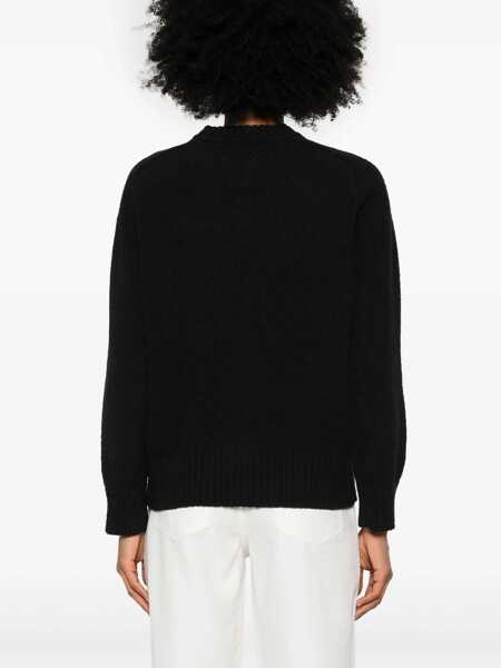 Pulovere Loulou Studio Canillo crewneck sweater Black Femei (BM 17403093) 4