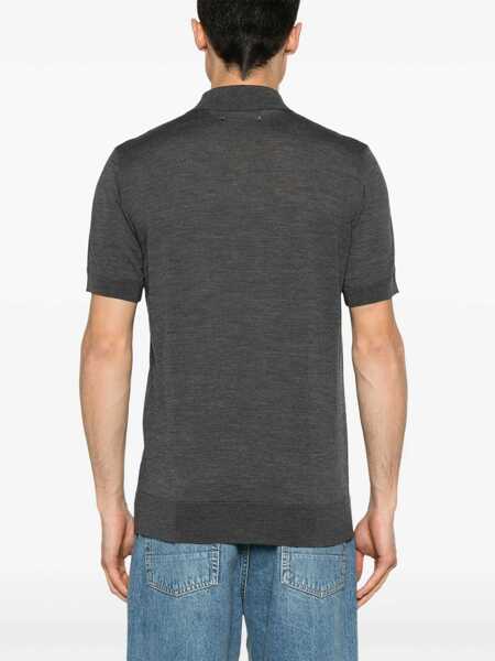 Tricouri Polo Golden Goose Merino wool polo shirt Grey Barbati (BM 17403483) 3