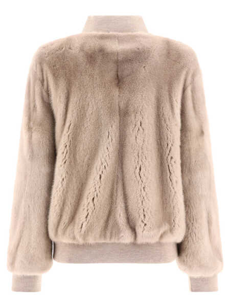 Bomber jacket GIOVI Mink fur bomber jacket Beige Femei (BM 17404071) 2