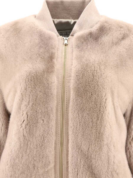 Bomber jacket GIOVI Mink fur bomber jacket Beige Femei (BM 17404071) 3