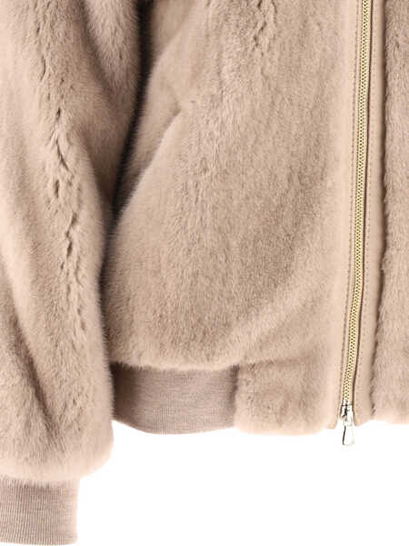 Bomber jacket GIOVI Mink fur bomber jacket Beige Femei (BM 17404071) 4