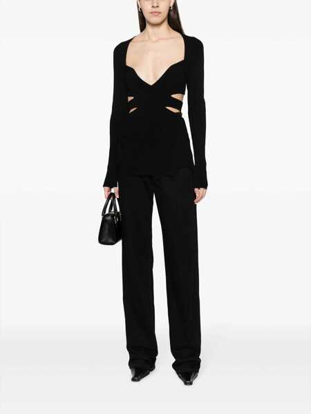 Bluze NENSI DOJAKA Ribbed top Black Femei (BM 17404146) 2