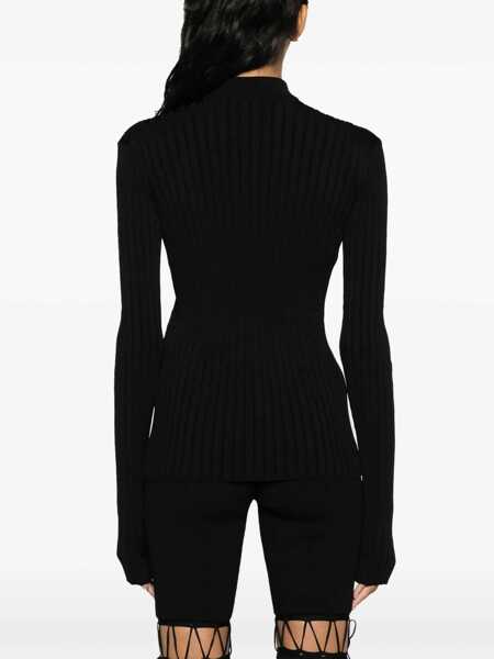 Camasi office NENSI DOJAKA Ribbed shirt Black Femei (BM 17404158) 4