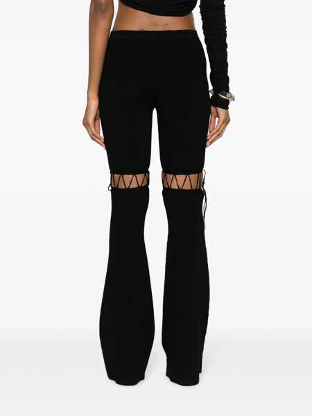 Pantaloni casual NENSI DOJAKA Flared laced leggings Black Femei (BM 17404185) 4