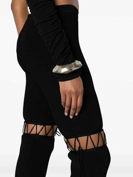 Pantaloni casual NENSI DOJAKA Flared laced leggings Black Femei (BM 17404185) 5