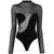 NENSI DOJAKA Asymmetric line bodysuit Black