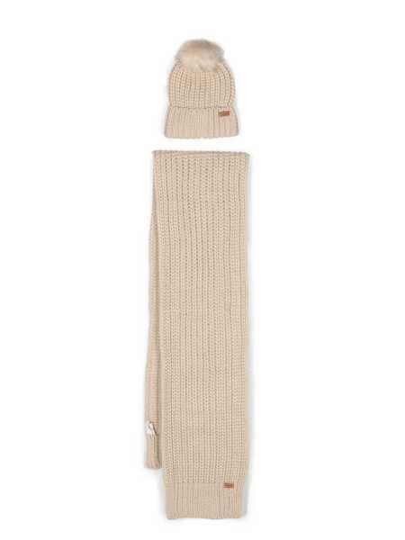 Caciuli Barbour Saltburn beanie and scarf set Beige Femei (BM 17404986) 1