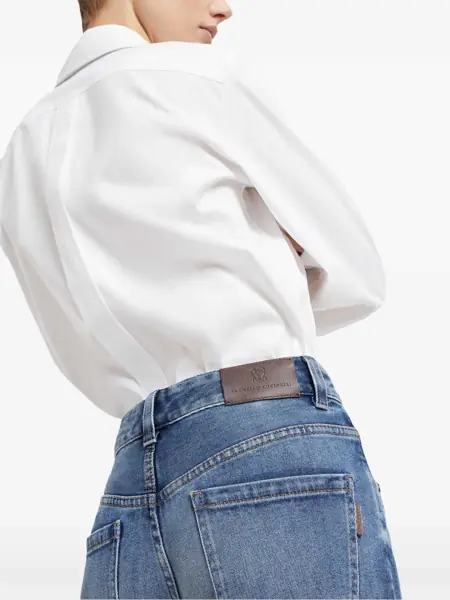 Blugi drepti Brunello Cucinelli Jeans with Shiny Tab Blue Femei (BM 17405028) 5