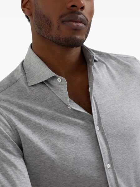 Camasi casual Brunello Cucinelli Silk and cotton shirt Grey Barbati (BM 17405118) 5