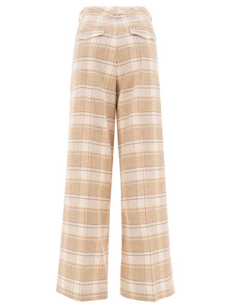 Pantaloni casual Peserico Check wool trousers Beige Femei (BM 17405295) 2