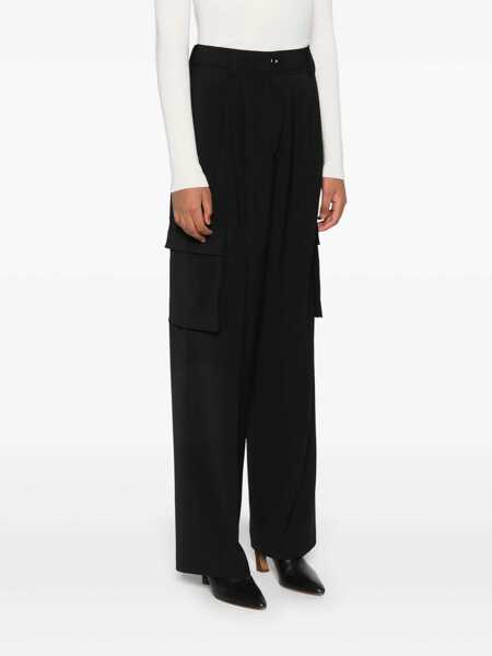 Pantaloni casual Herno Wool blend cargo trousers Black Femei (BM 17405325) 3