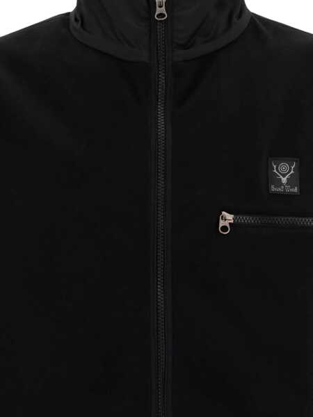 Hanorace SOUTH2 WEST8 Piping Zipper Sweatshirt Black Barbati (BM 17405409) 2