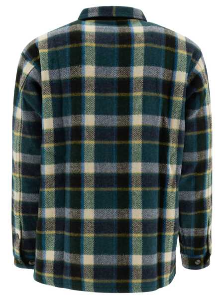Camasi casual SOUTH2 WEST8 Smokey melton wool shirt Green Barbati (BM 17405481) 3