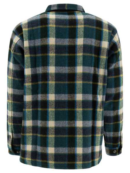Camasi casual SOUTH2 WEST8 Smokey melton wool shirt Green Barbati (BM 17405481) 4