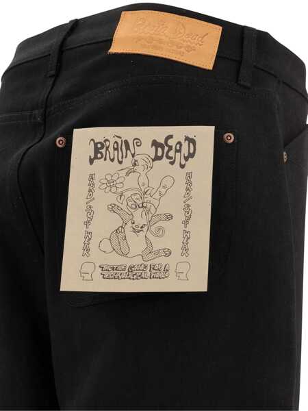 Blugi drepti BRAIN DEAD Jeans Black Barbati (BM 17405595) 4