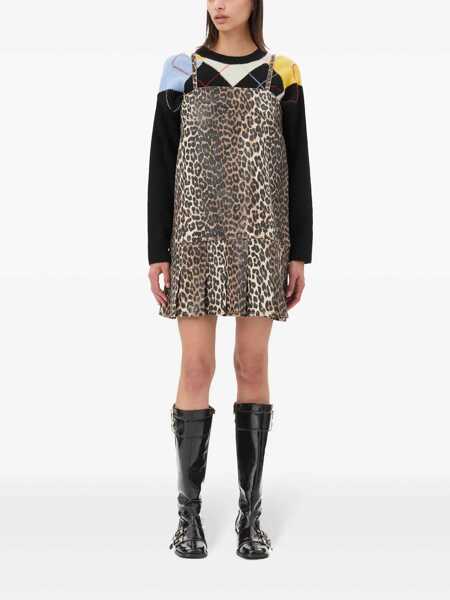 Rochii elegante Ganni Leopard dress Brown Femei (BM 17405667) 2