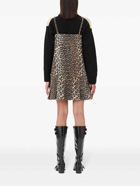 Rochii elegante Ganni Leopard dress Brown Femei (BM 17405667) 4